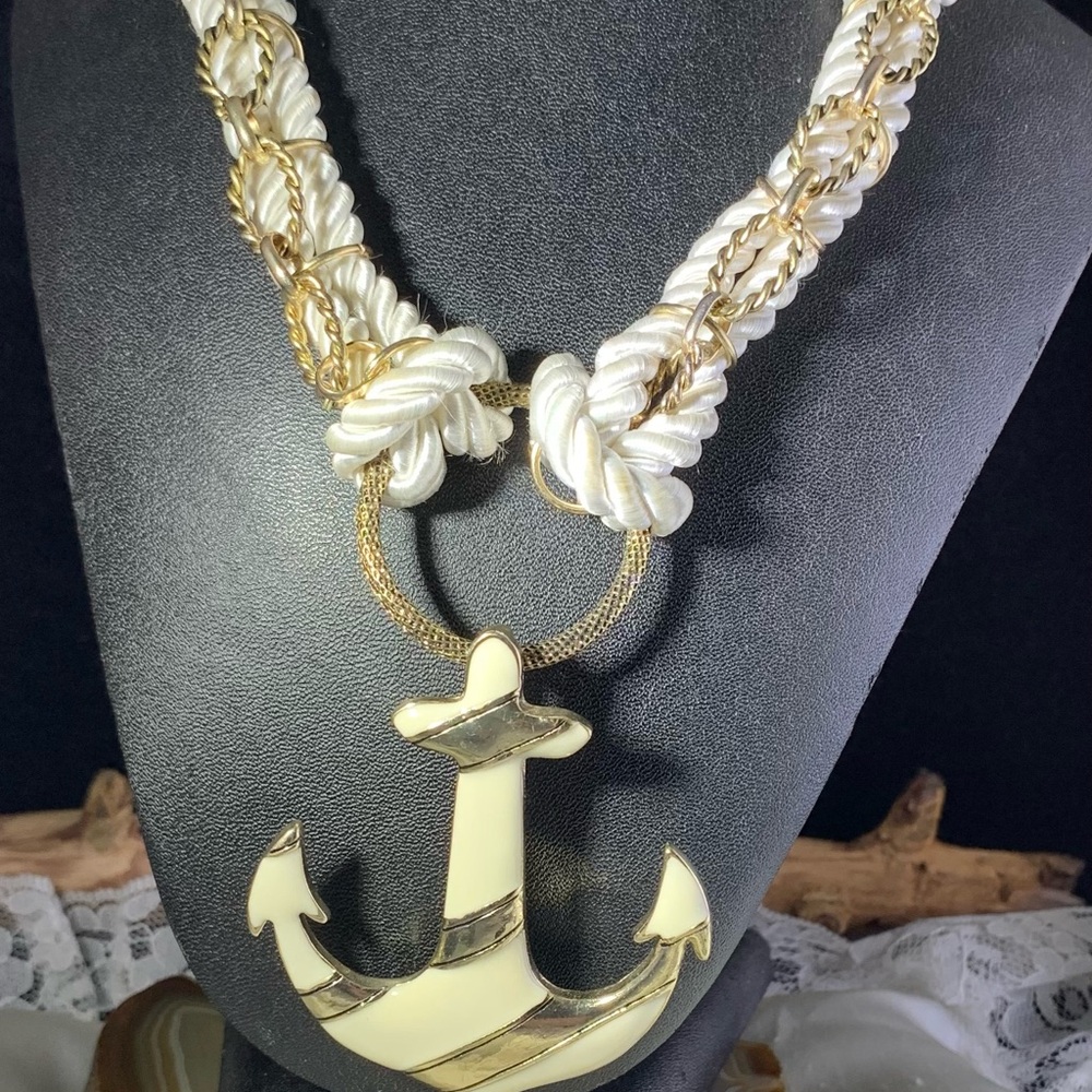 Vintage Gold and Cream Nautical Necklace
